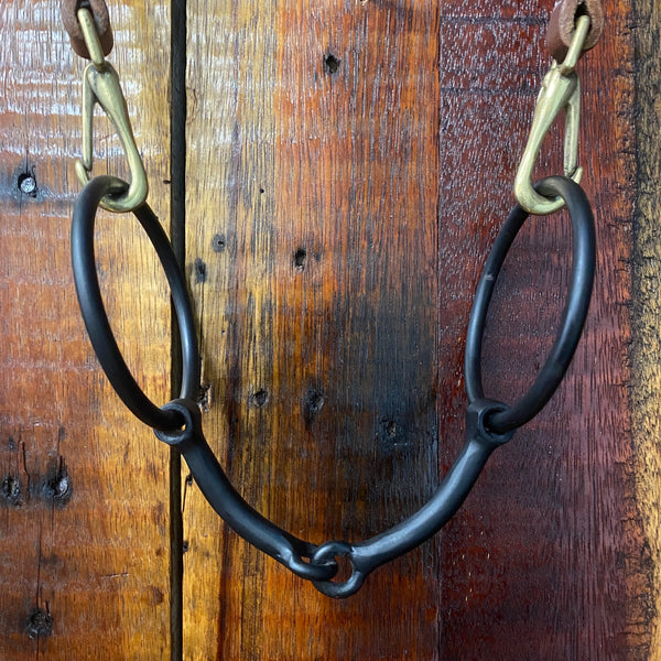 Black Steel Loose O Ring Snaffle Bit