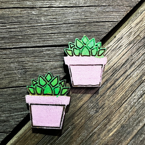 Timber Pot Plant Studs