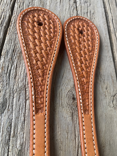 Unisex Basket Stamped Straight Spur Straps