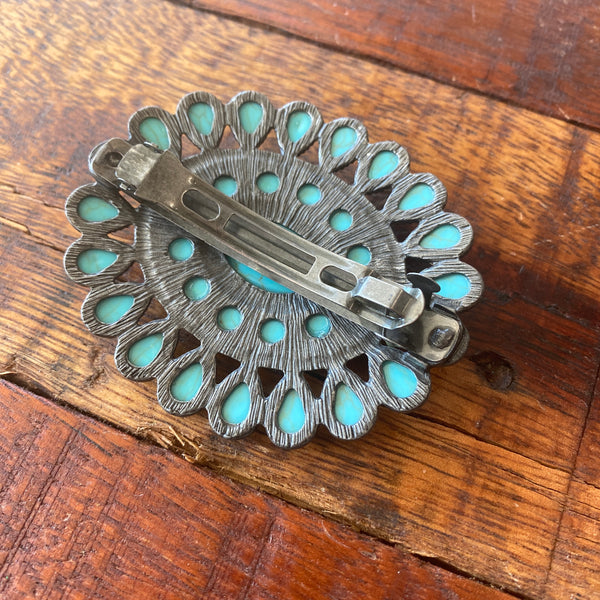 Turquoise Western Stone Hair Barrette