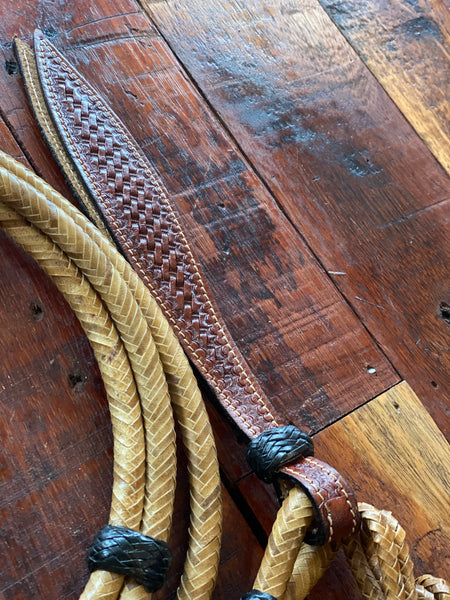 8ft Romal Reins with Black Rawhide