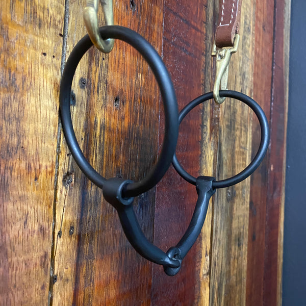 Black Steel Loose O Ring Snaffle Bit