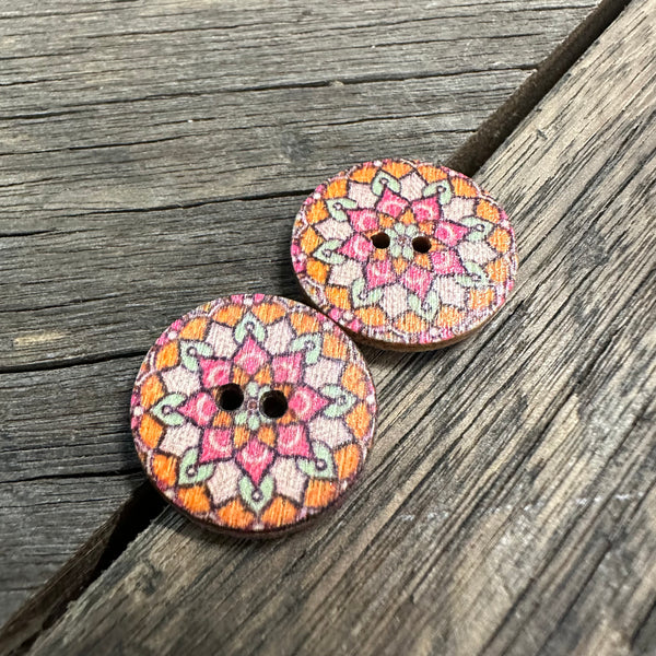 Assorted Timber Mandala Stud Earrings