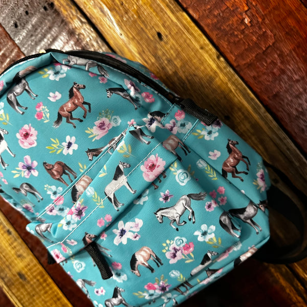 Mini Kids Horse & Flower Backpack