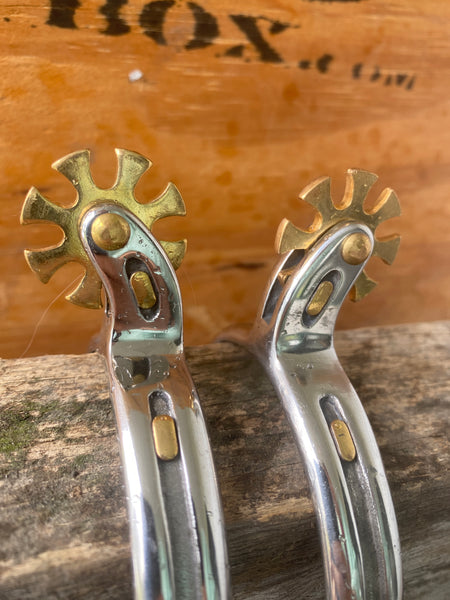 Horseshoe Short Shank Silver Spurs