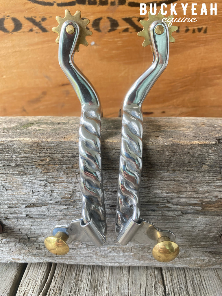 Youth Silver Twisted Wire Roping Spur