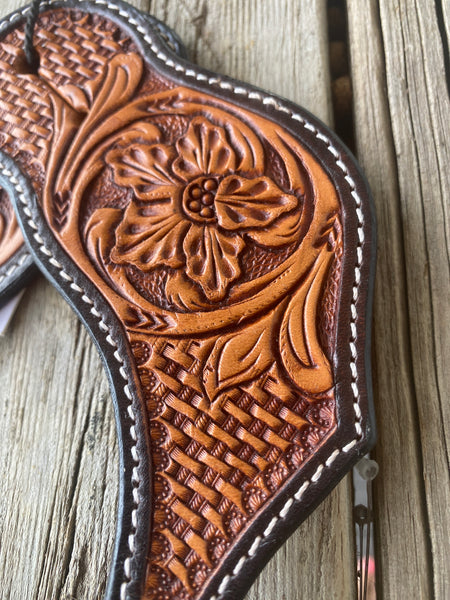 Ezy Ride Spur Strap Shaped Floral Stamping with Antique Buckle Two Tone