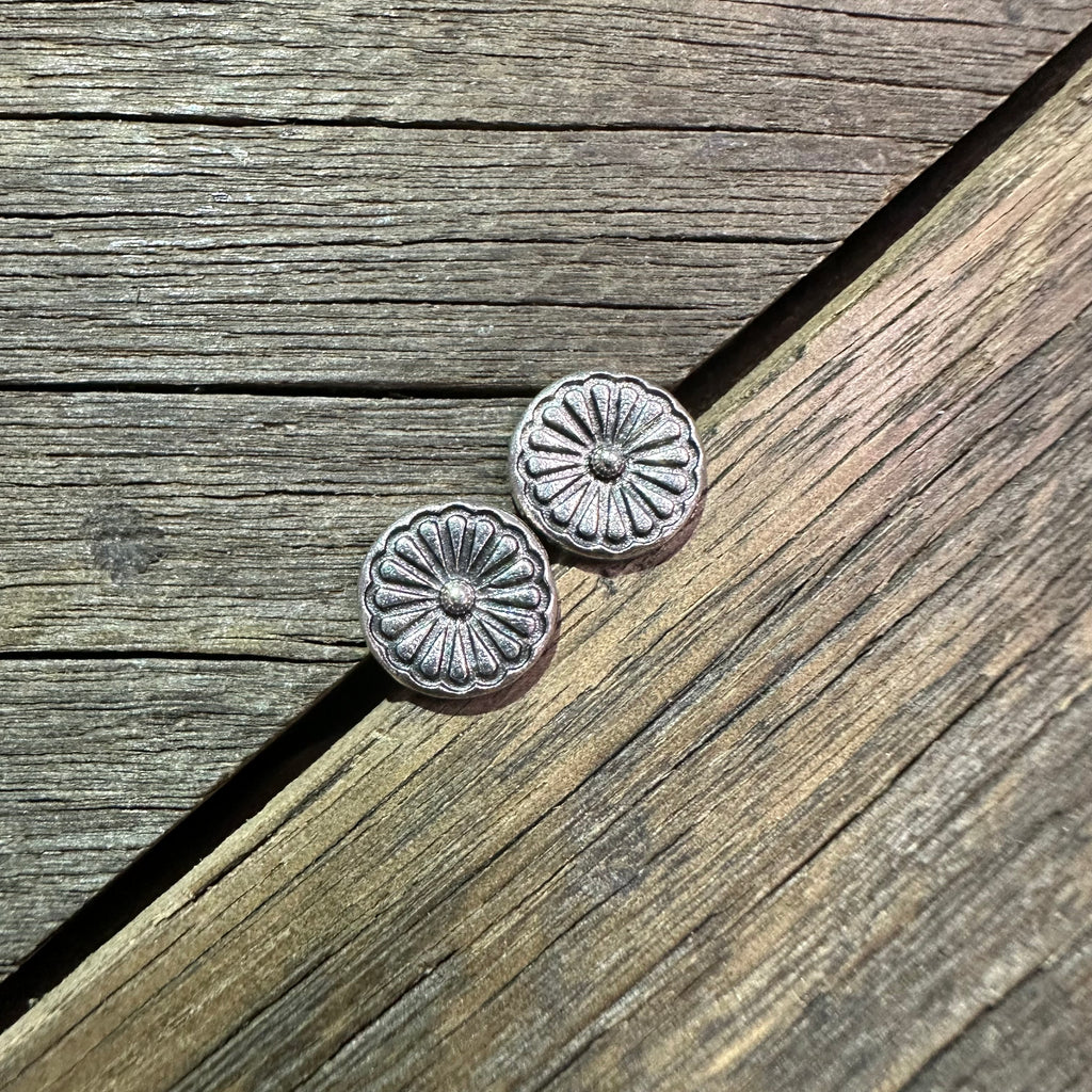 Silver Concho Earrings