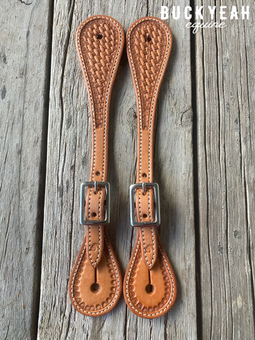 Unisex Basket Stamped Straight Spur Straps