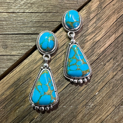 Turquoise Tear Drop Dangle Earrings