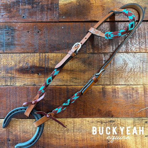 Southwest Beaded One Ear Leather Bridle