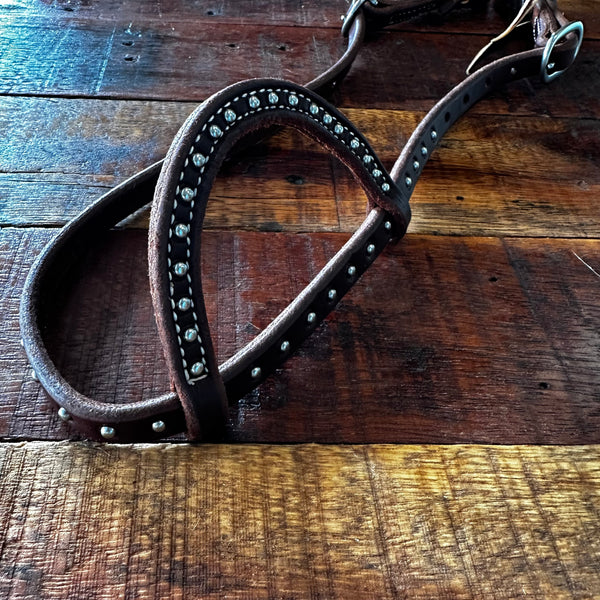 One Eared Herman Oak Silver Studded Bridle