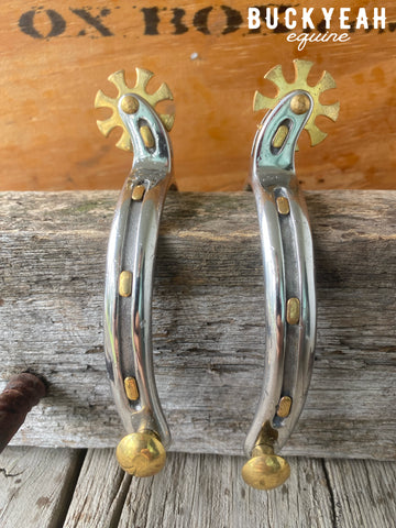 Horseshoe Short Shank Silver Spurs