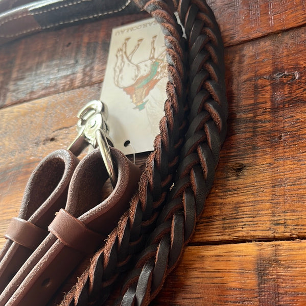 7ft Leather Braided Reins