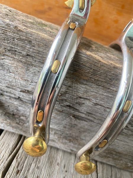 Horseshoe Short Shank Silver Spurs