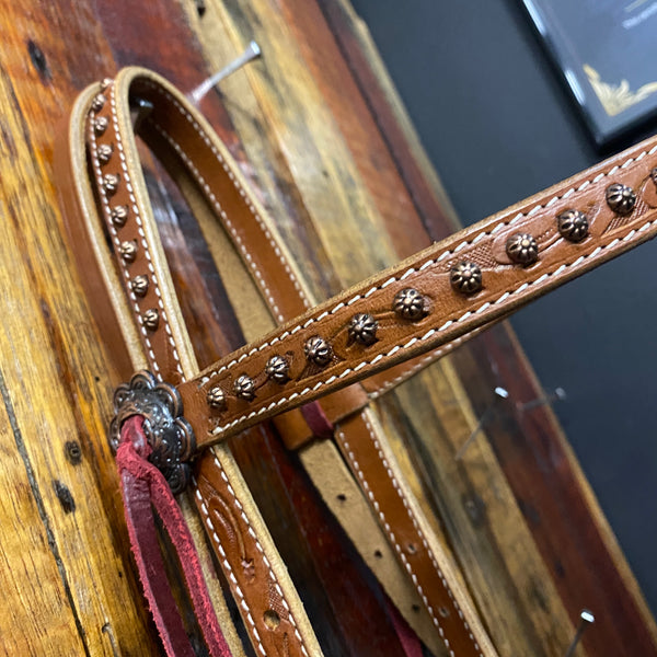 Corded Mohair Browband Headstall and Breastcollar Set - Navy/Teal/Pink