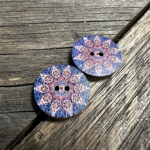 Assorted Timber Mandala Stud Earrings