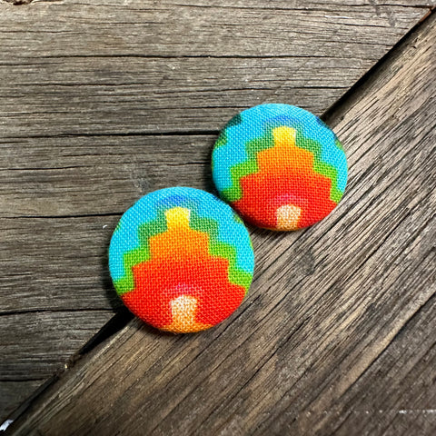 Coloured Pattern Fabric Earrings
