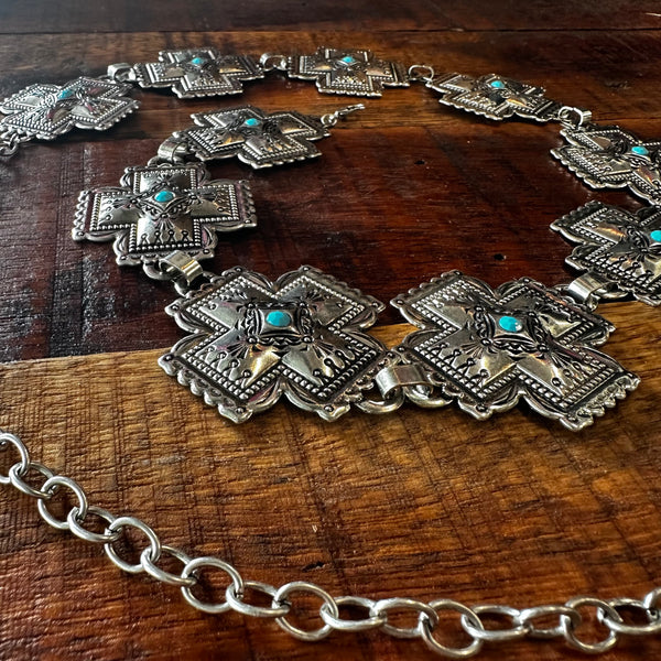 Cobee Concho Chaîne Ceintures Pour Femmes, Turquoise Western