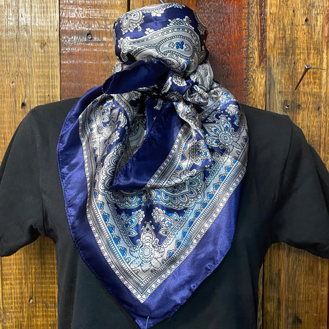 Navy/Silver Paisley Wild Rag