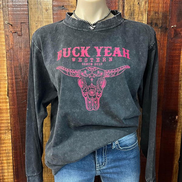 BY Branded Long Horn Long Sleeve - Stonewash