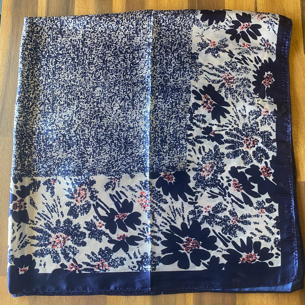 Navy/White/Pink Floral Wild Rag