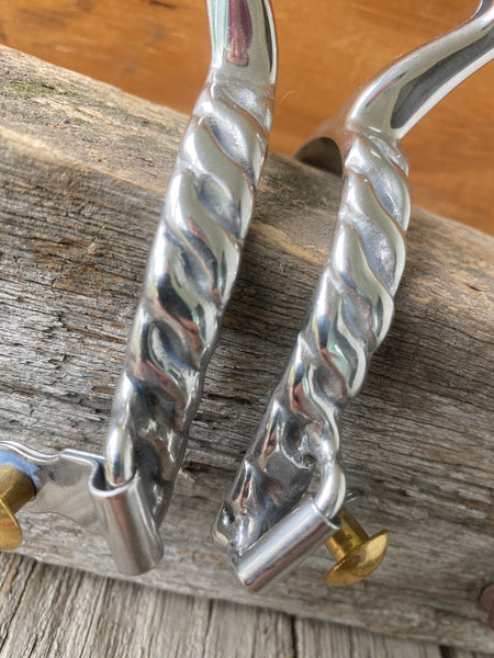Youth Silver Twisted Wire Roping Spur