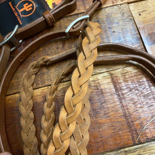 8ft Leather Plaited Reins