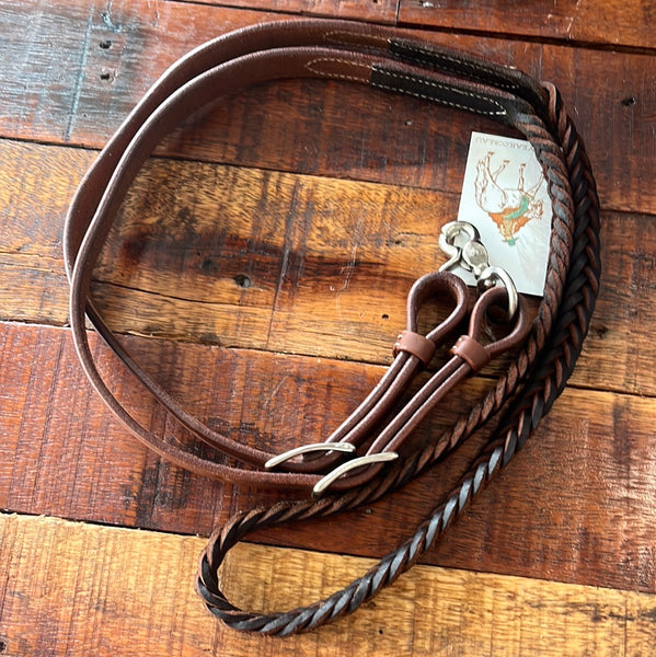 7ft Leather Braided Reins