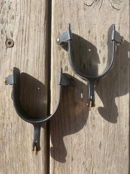 Ladies Flower Overlay Black Roping Spur