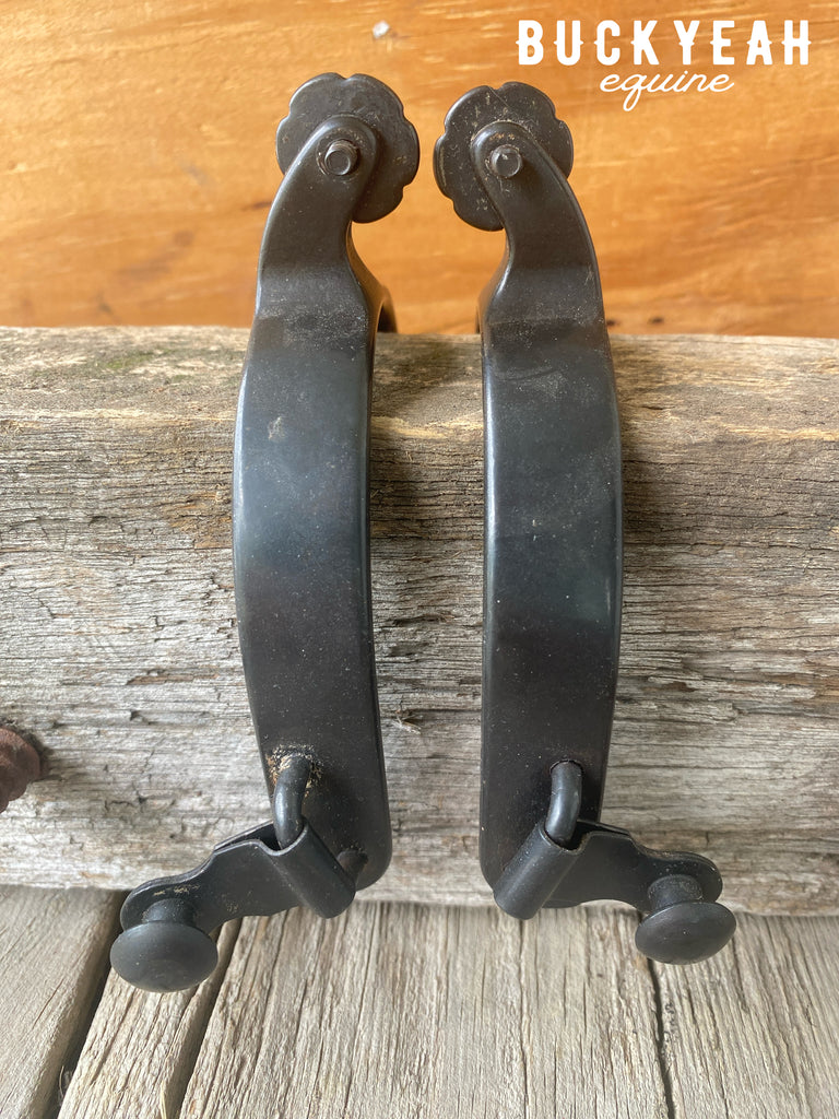 Black Steel Roping Spur