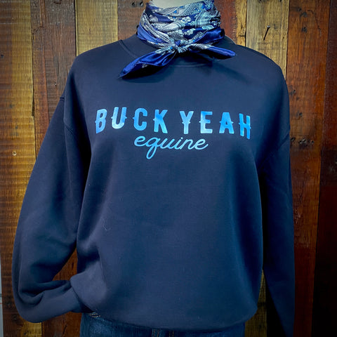 Navy Ladies "Buck Yeah Equine" Fleece Jumper