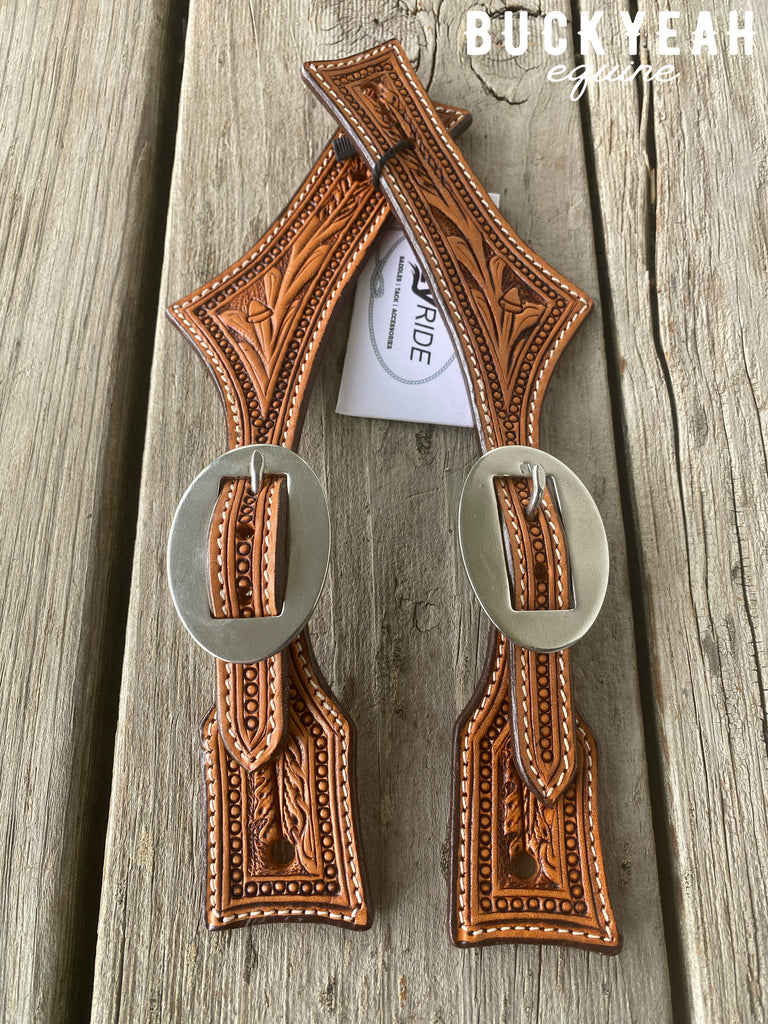 Spur Strap Floral Hatched Stamping Light Oil - Ladies