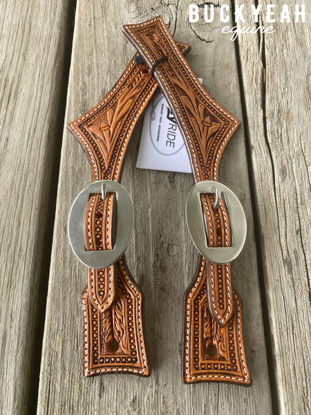 Spur Strap Floral Hatched Stamping Light Oil - Ladies