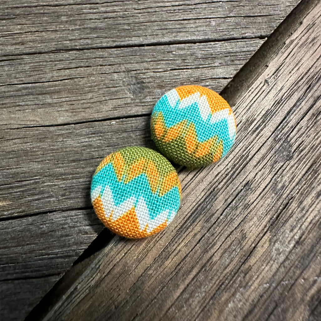 Chevron Pattern Fabric Earrings