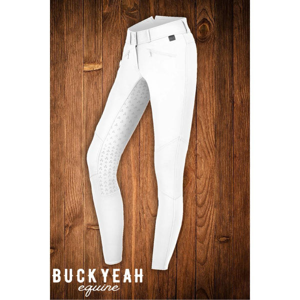 ELT Ladies White Hella High Waist Silicone Breeches