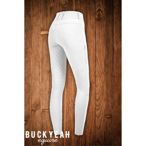 ELT Ladies White Hella High Waist Silicone Breeches