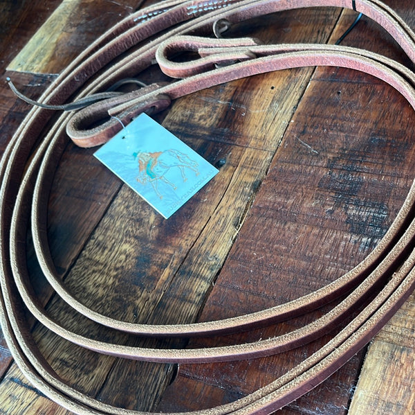 7'8FT Double Stitched Harness Leather Weighted Split Reins
