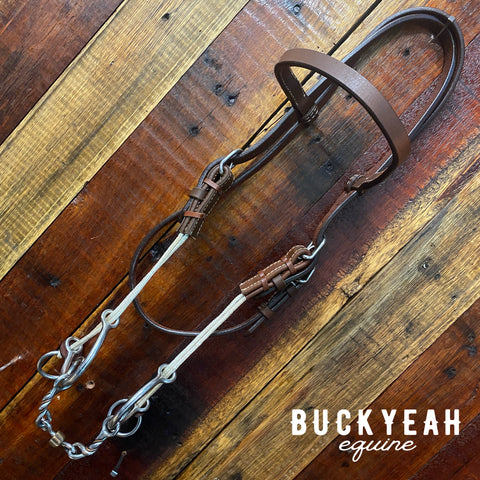 Gag headstall made of American oiled harness leather