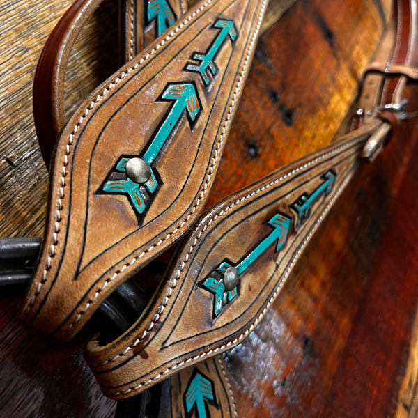 Teal Arrows Browband Tack Set