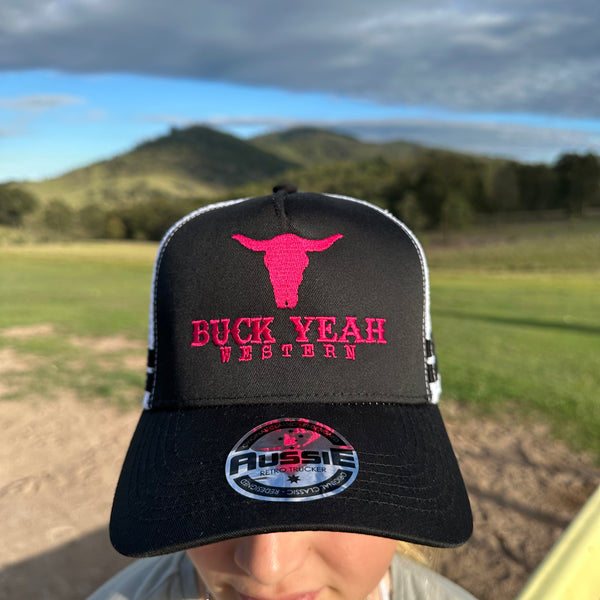 "Buck Yeah" Branded Cap - Black & Pink