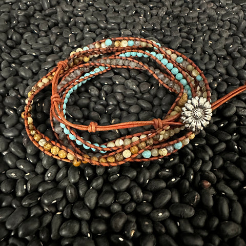 Multi-Coloured Beaded Rope Bracelet