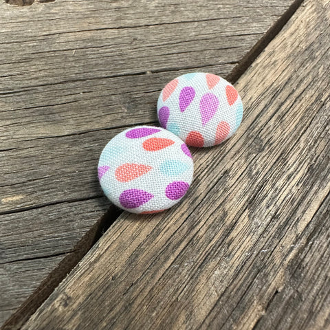 Pastel Rain Fabric Earrings