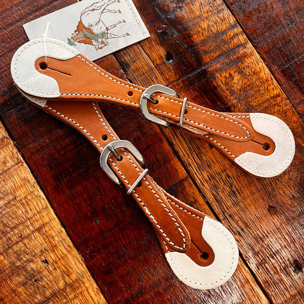 Youth Spur Straps with Rawhide Overlay Ends