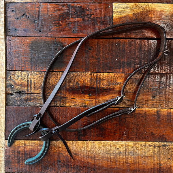 Heavy Oiled Leather Split Ear Bridle with Throat Strap