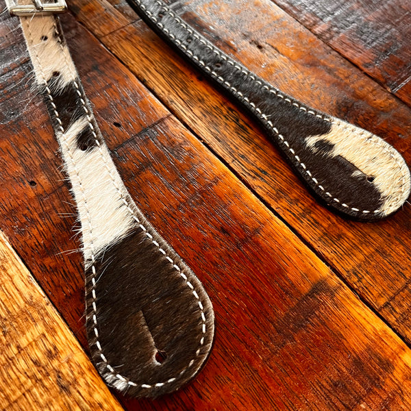 Leather Hair on Cowhide Men's Spur Straps