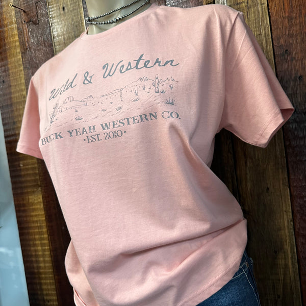 Ladies Wild & Western Tee - Dusty Pink