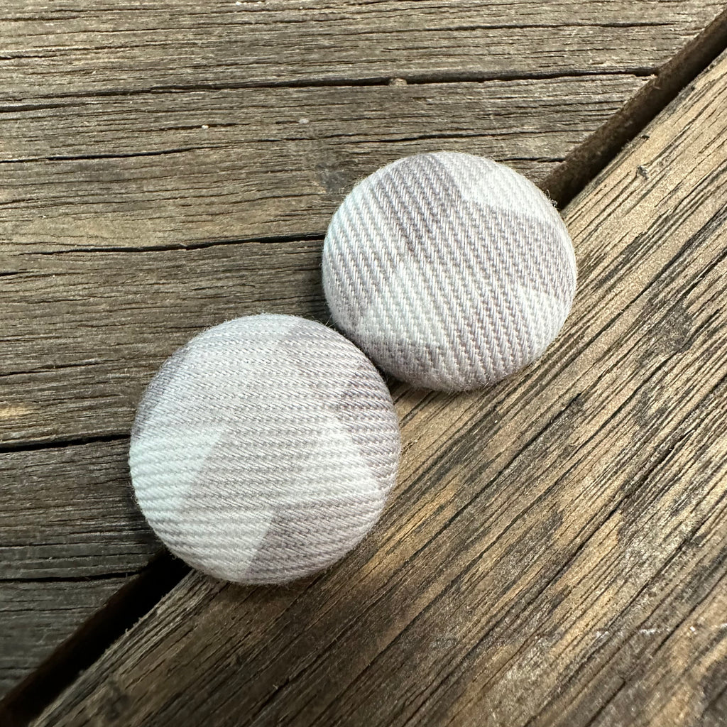 Grey Geometric Fabric Earrings