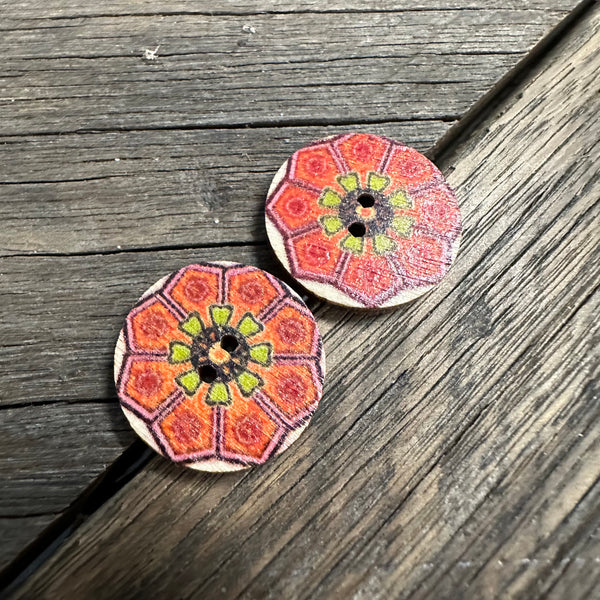 Assorted Timber Mandala Stud Earrings