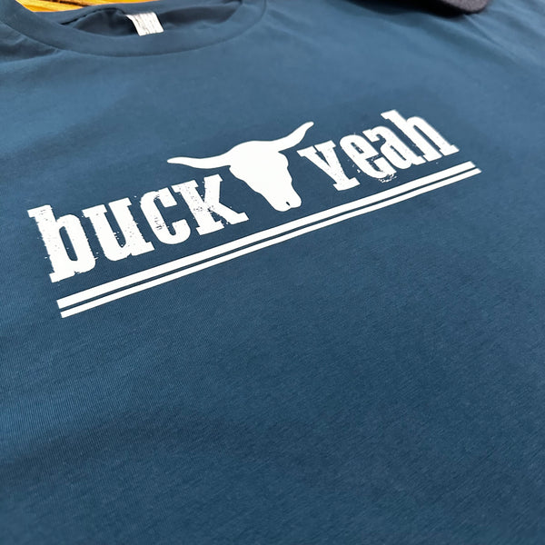 Buck Yeah Mens Crew Neck Tee- Teal